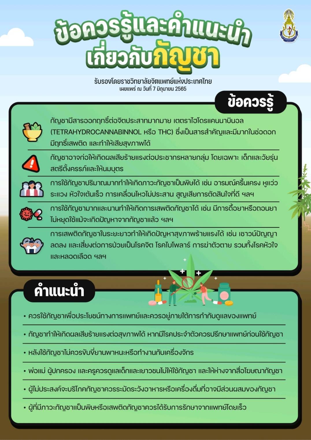 จะเกิดอะไรขึ้นหลัง 9 มิ.ย. 2565 กฎหมาย "ปลดล็อก" กัญชง กัญชา ออกจากยาเสพติด